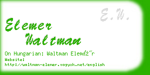 elemer waltman business card